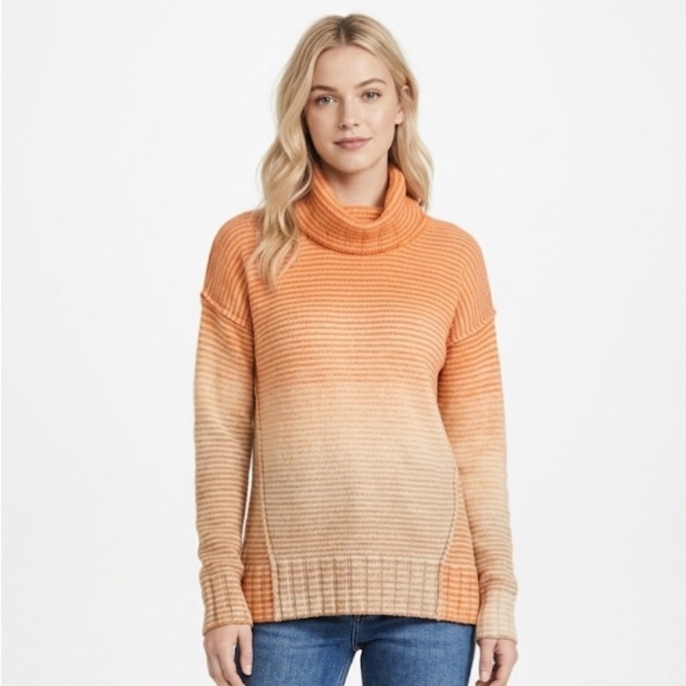CAbi knit striped Turtleneck Sweater size small